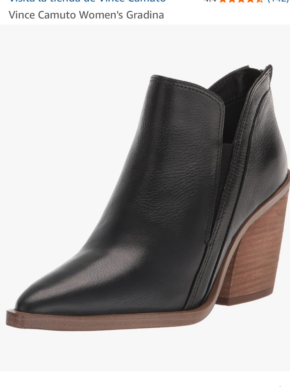 Like New Vince Camuto Gradina Leather Boots Booties Pointy Toe Black 9 | EU 40